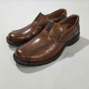 Clarks Loafers Mens Size 12M ESCALADE 70846 Brown Leather Slip On Shoes